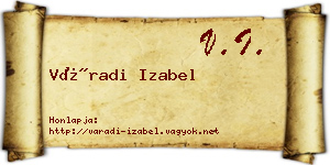 Váradi Izabel névjegykártya